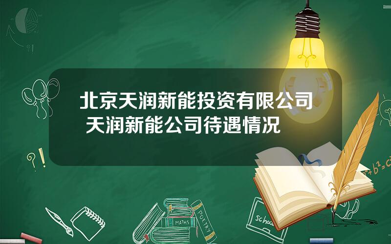 北京天润新能投资有限公司 天润新能公司待遇情况